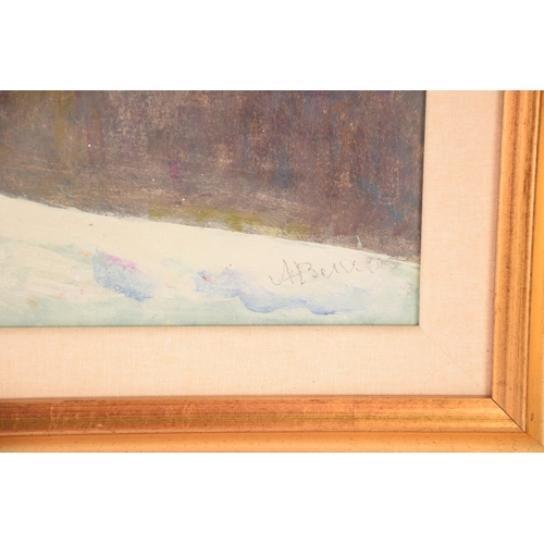 15 - Arseny Vlasov (b.1914), Winter River scene, signed A Vlasov, oil on board, 49 cm x 80 cm, framed 74 ... 