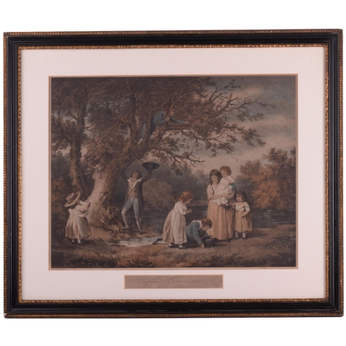 22 - After George Morland (1763-1804), six coloured engravings, comprising: 'The Fern Gatherers', mezzoti... 