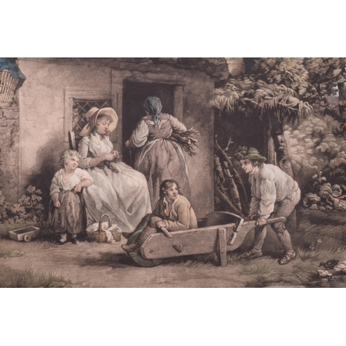 22 - After George Morland (1763-1804), six coloured engravings, comprising: 'The Fern Gatherers', mezzoti... 