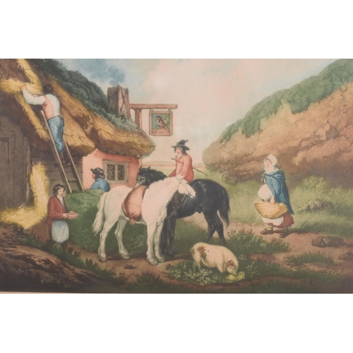 22 - After George Morland (1763-1804), six coloured engravings, comprising: 'The Fern Gatherers', mezzoti... 