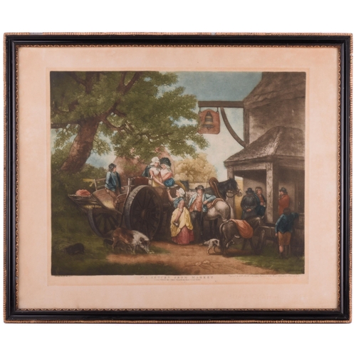 22 - After George Morland (1763-1804), six coloured engravings, comprising: 'The Fern Gatherers', mezzoti... 