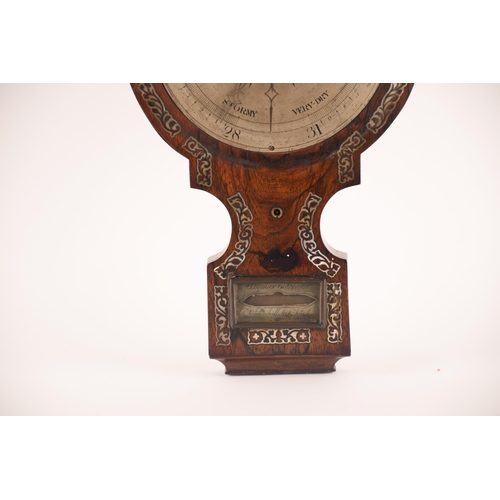 51 - A 19th-century rosewood and mother-of-pearl inlaid mercury barometer, by Thomas Gowland, London, 98 ... 