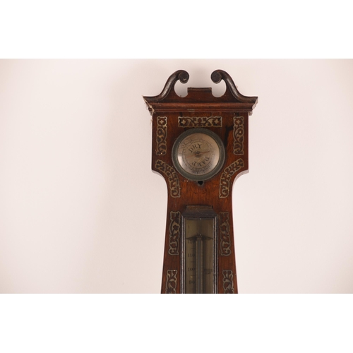 51 - A 19th-century rosewood and mother-of-pearl inlaid mercury barometer, by Thomas Gowland, London, 98 ... 