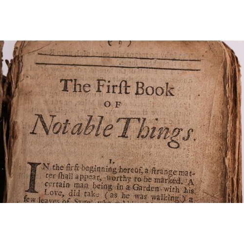 56 - 'The First Book of Notable Things', author not known, 18th century, lacking frontispiece, original b... 