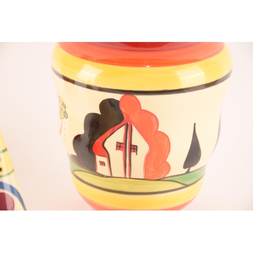 59 - After Clarice Cliff; a collection of ceramics stamped Chelsea Works Burselm, maker Dean Sherwin, com... 