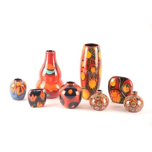 Anita Harris and Poole; a collection of ceramics comprising six vases ...