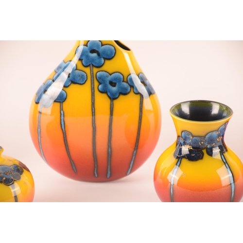 69 - Anita Harris; a collection of ceramics comprising five vases of varying sizes, shapes and patterns, ... 