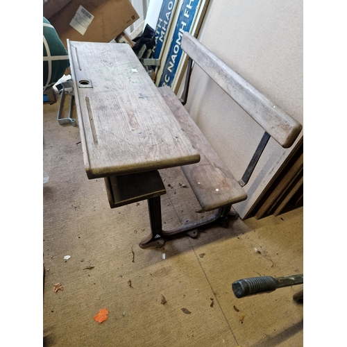 old double school desk