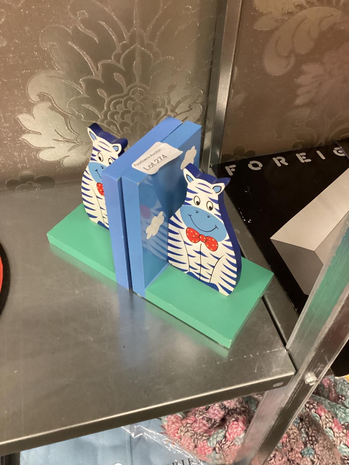 Zebra book ends