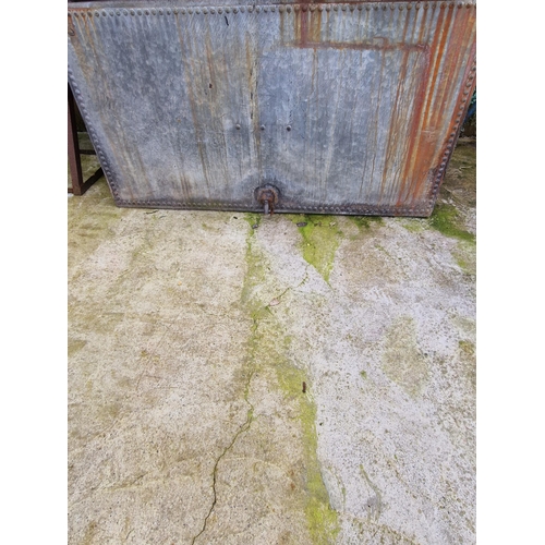 Old riveted galv tank approx 5x4ft square
