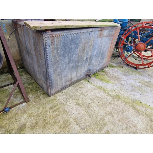 Old riveted galv tank approx 5x4ft square