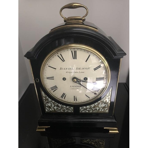 Bracket clock, Daniel Deacon Grays Inn Lane, London 34cms h.