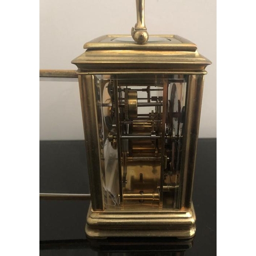 1056 - Howell James and Co good quality carriage clock, winds and goes.