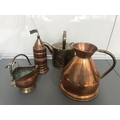 Four pieces miscellaneous brass and copper.