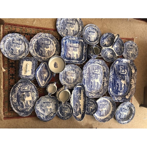 107 - A quantity of Spode blue Italian pattern, 22 pieces. All good condition apart from nibbles to one di... 