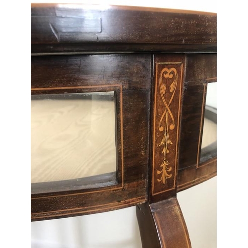 1371 - An early 20thC mahogany inlaid vitrine. 67 w x 48cms d.