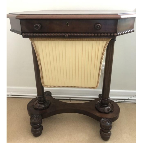 1372 - A 19thC mahogany work table. 65 w x 43 d x 75cms h.