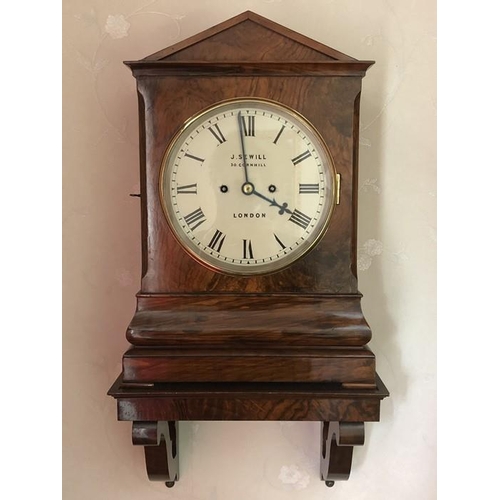 1377 - A good quality walnut cased 19thC striking bracket clock with original bracket by John Sewill, 30 Co... 