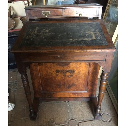 1399 - Victorian walnut Davenport for restoration.