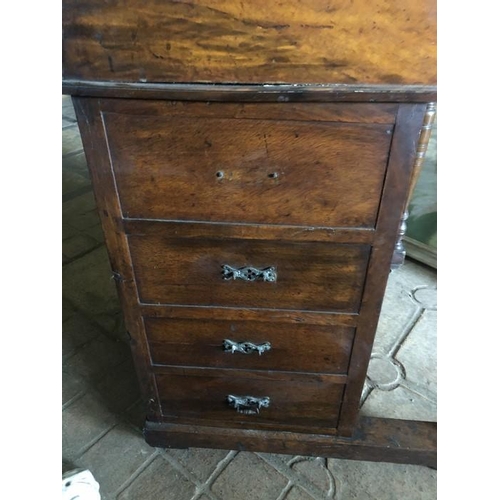 1399 - Victorian walnut Davenport for restoration.