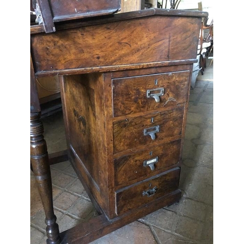 1399 - Victorian walnut Davenport for restoration.