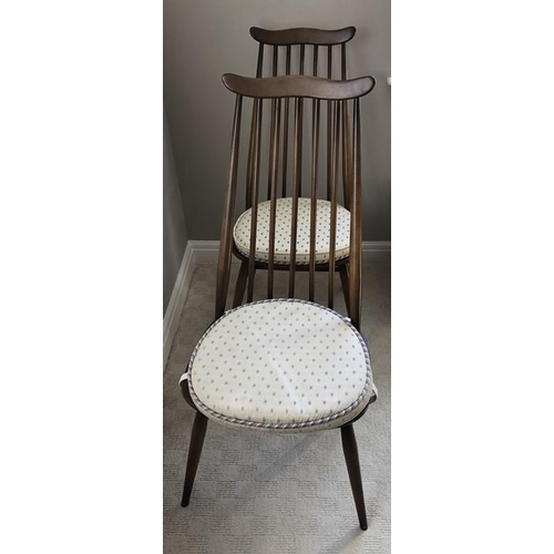 1402 - Four Ercol dining chairs, 2 pairs.