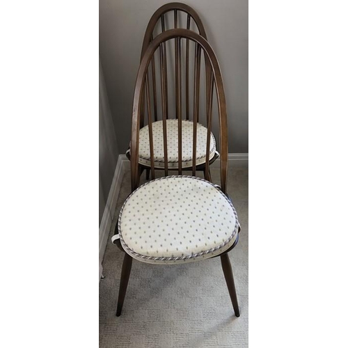 1402 - Four Ercol dining chairs, 2 pairs.