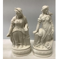 Two Parian figures of females. 26cms h.