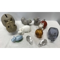 Collection of Hippo ornaments including Nao LLadro, Villeroy and Boch, Royal Osborne, Muggins potter... 
