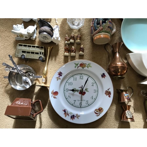 45 - Mixed lot, Royal Worcester clock, Poole plates, Eastgate vase (chip to rim) Wade Friars and various ... 