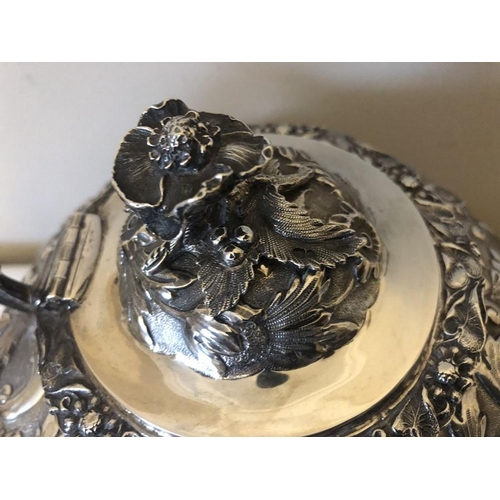 463 - Silver tea service, London 1843, possibly William Chawner 1400gms.