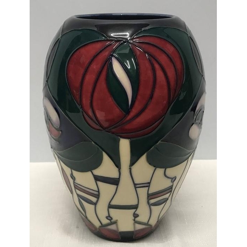 48 - Moorcroft pottery vase, 18cms h. Macintosh pattern, printed mark to the base.