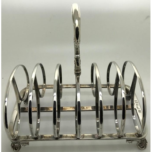 481 - A William IV silver toast rack, Sheffield 1834, maker Henry Wilkinson & Co. 287.5gms.