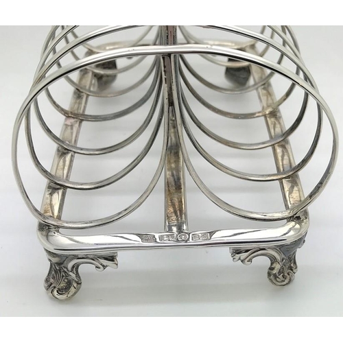 481 - A William IV silver toast rack, Sheffield 1834, maker Henry Wilkinson & Co. 287.5gms.