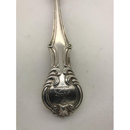 486 - An extensive suite of fine quality hallmarked silver cutlery in Kings shape Victoria pattern. Initia... 