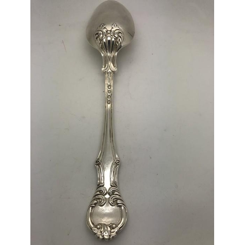 486 - An extensive suite of fine quality hallmarked silver cutlery in Kings shape Victoria pattern. Initia... 