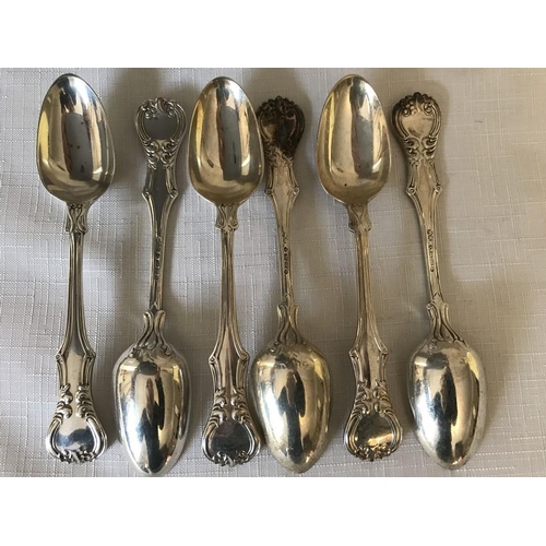 486 - An extensive suite of fine quality hallmarked silver cutlery in Kings shape Victoria pattern. Initia... 