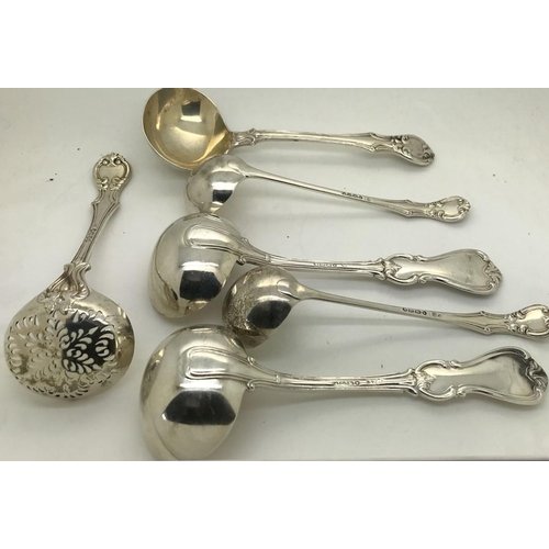 486 - An extensive suite of fine quality hallmarked silver cutlery in Kings shape Victoria pattern. Initia... 