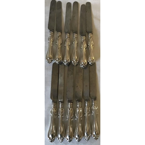 486 - An extensive suite of fine quality hallmarked silver cutlery in Kings shape Victoria pattern. Initia... 