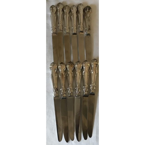 486 - An extensive suite of fine quality hallmarked silver cutlery in Kings shape Victoria pattern. Initia... 