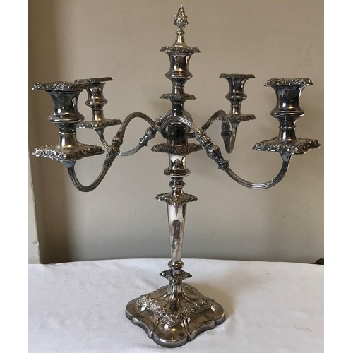 487 - A good quality silver plated Candelabra, 54cms h.