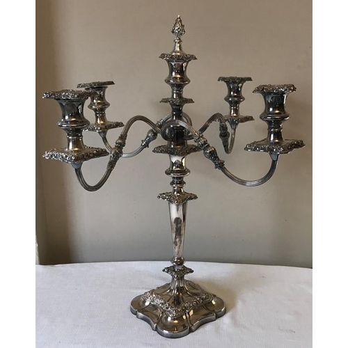 487 - A good quality silver plated Candelabra, 54cms h.