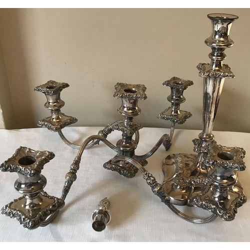 487 - A good quality silver plated Candelabra, 54cms h.