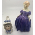 Royal Worcester candle snuffer, Mrs Caudle with Royal Doulton Marie HN1370.