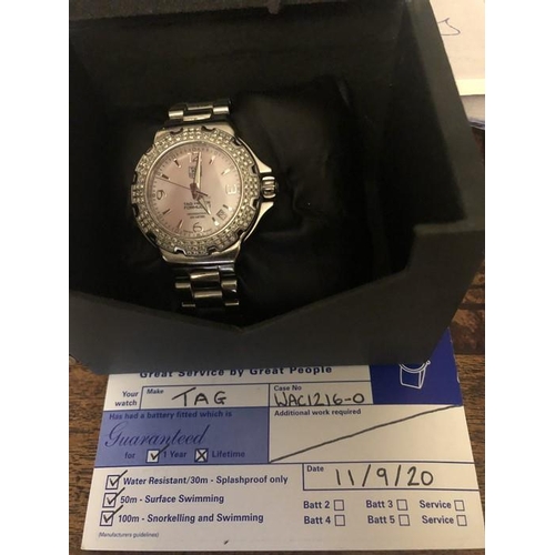 516 - Tag Heuer Formula 1 diamond set stainless steel ladies wristwatch, case No. WAC1216-0, last serviced... 