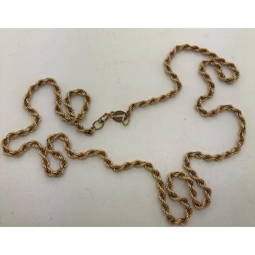 536 - A 9ct gold chain necklace. 3.1gms.