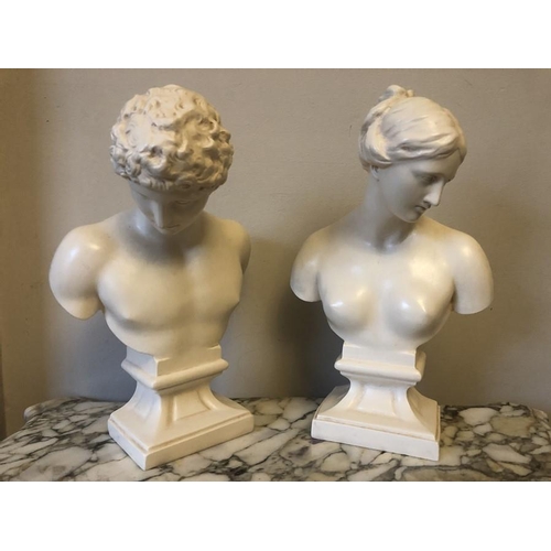 54 - Two British Museum Company busts. 30cms h, good condition.