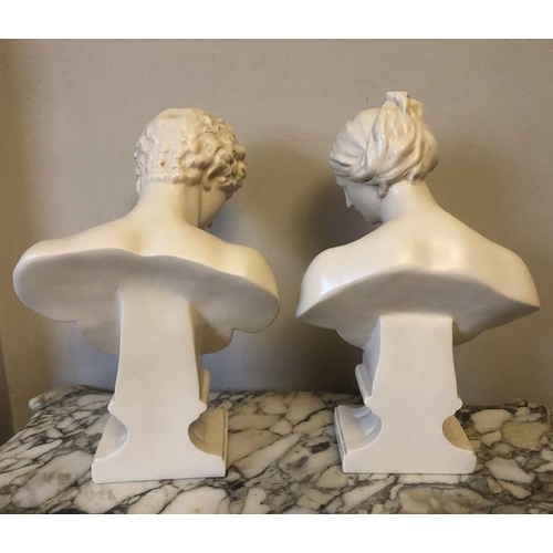 54 - Two British Museum Company busts. 30cms h, good condition.