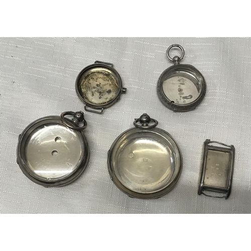 547 - Hallmarked silver pocket watch and wristwatch cases, large pocket watch, 28mm w. 139gms approx.