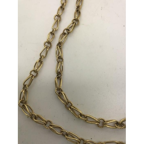 574 - An 18ct yellow gold chain, 80cms l, 35.4gms.